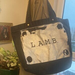 Vintage L.A.M.B. Gwen Stefani Black and White Graphic tote Bag